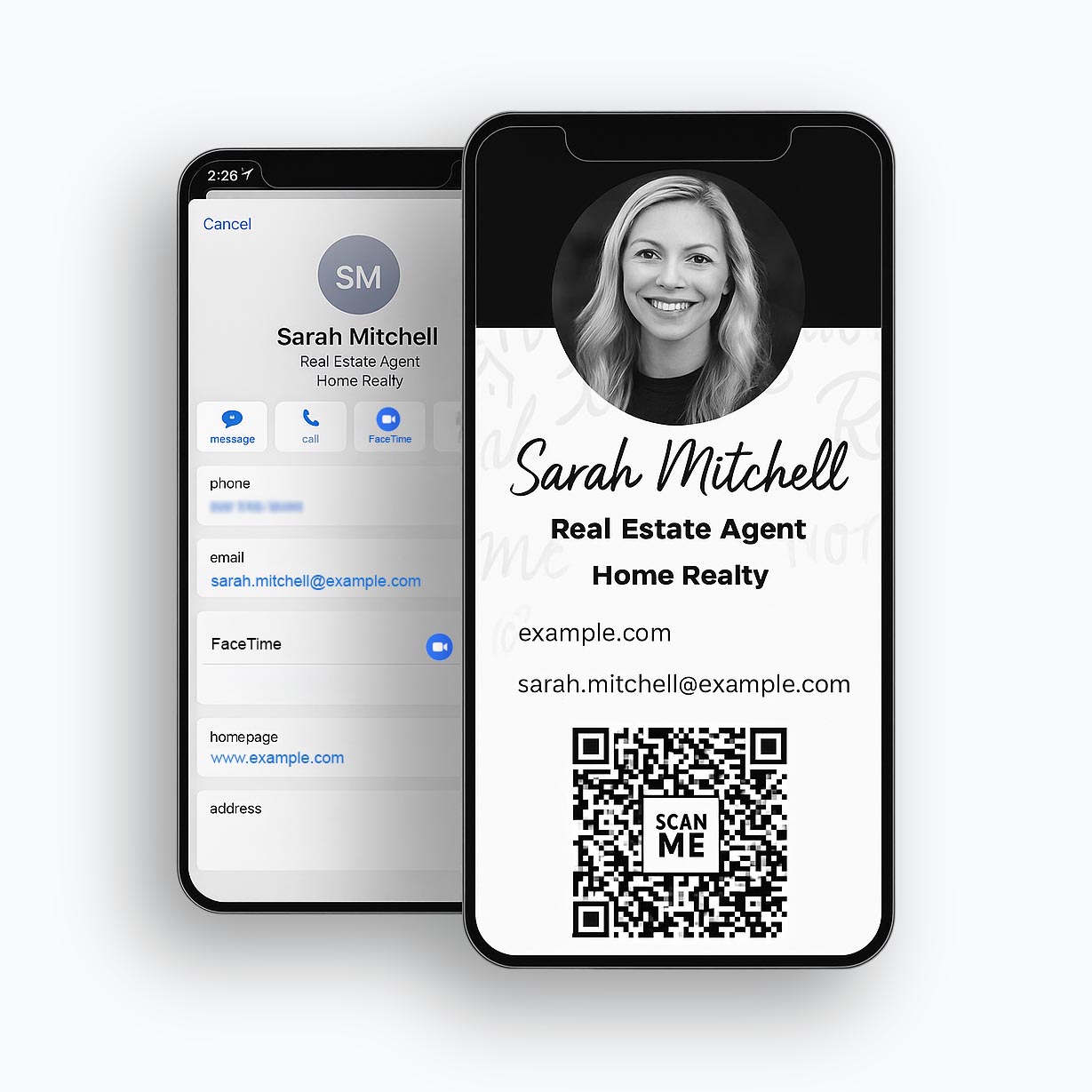 Digital Business Card with QR Code